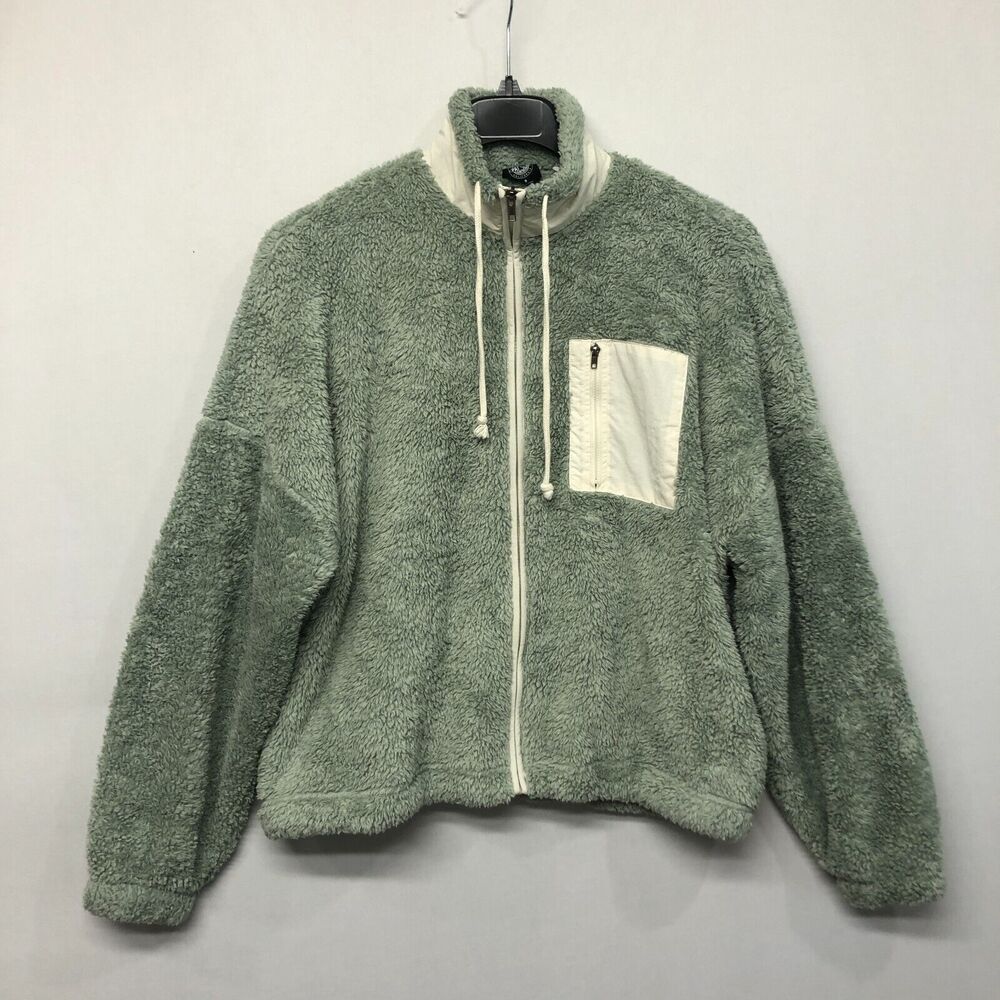 PacSun Women Celine Sherpa Full Zip Sweatshirt Size Small Polyester M191 -24